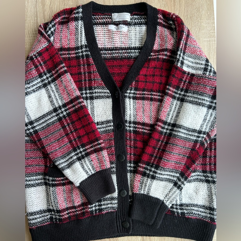 Vintage Eaton Plaid Cardigan